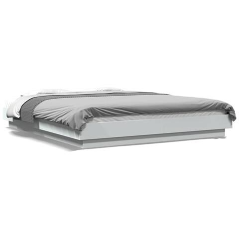 Giroletto Con Luci Led Bianco 160x200 Cm In Legno Multistrato - Foto 2