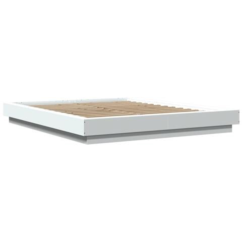 Giroletto Con Luci Led Bianco 160x200 Cm In Legno Multistrato - Foto 3