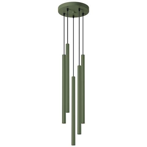 Lampada A Sospensione Pastelo 5p Verde Oliva Sl. 1522 - Moderno Lampada A Sospensione Verde Oliva 104x25x25 Cm - Foto 1