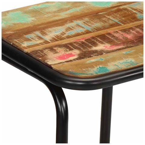 Sgabelli da Bar 4 pz 46x35,5x80 cm Legno Massello di Recupero - Foto 9
