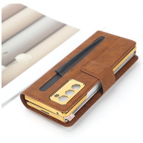 Custodia Per Samsung Galaxy Z Fold, Custodia Pieghevole Protettiva E Antiurto Per Telefono Brown Modello 4 - Foto 10