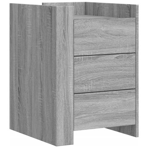 Comodino Grigio Sonoma 45x50x65 Cm In Legno Multistrato - Foto 2