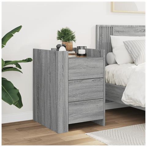 Comodino Grigio Sonoma 45x50x65 Cm In Legno Multistrato - Foto 3