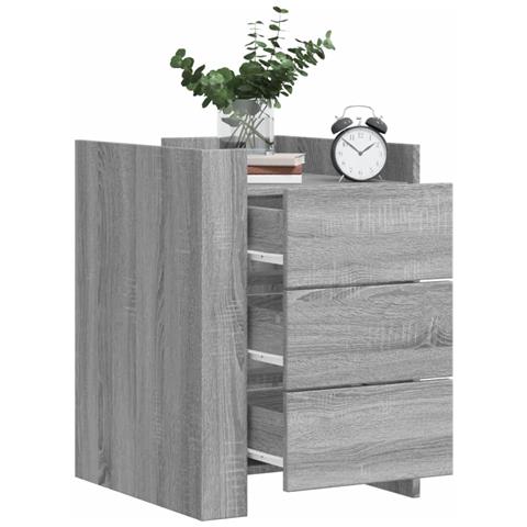 Comodino Grigio Sonoma 45x50x65 Cm In Legno Multistrato - Foto 1