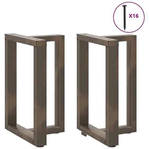 Gambe Tavolo Pranzo A T 2 Pz Naturale 60x35x(72-73) Cm Acciaio - Foto 3