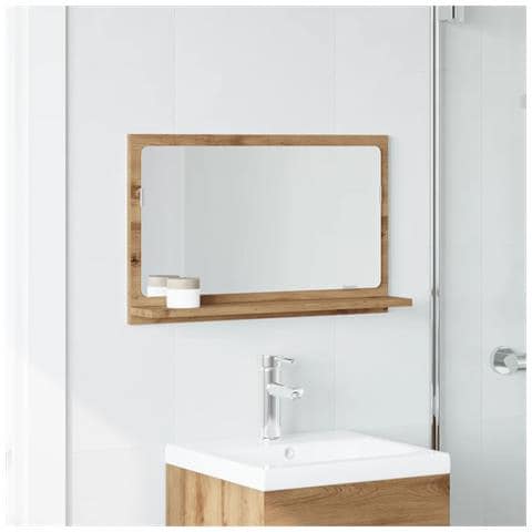 Mobile Bagno Specchio Rovere Artigianale 60x11x37 Cm Truciolato - Foto 3
