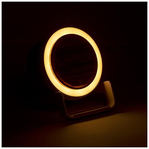 Lampada Caricabatterie Multifunzione Wireless 10w. 12 Led. 3 Posizioni Luminose. Intensità Della Luce Regolabile. Connessione Bluetooth. Potenza Sonora 3w. Batteria 400 Mah 11x13x11,5 Cm. Colore Bianco - Foto 2