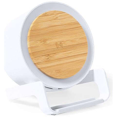 Lampada Caricabatterie Multifunzione Wireless 10w. 12 Led. 3 Posizioni Luminose. Intensità Della Luce Regolabile. Connessione Bluetooth. Potenza Sonora 3w. Batteria 400 Mah 11x13x11,5 Cm. Colore Bianco - Foto 1