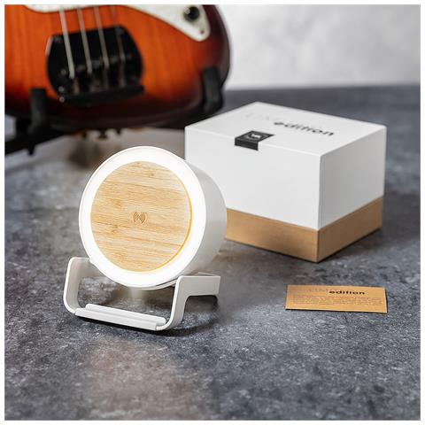 Lampada Caricabatterie Multifunzione Wireless 10w. 12 Led. 3 Posizioni Luminose. Intensità Della Luce Regolabile. Connessione Bluetooth. Potenza Sonora 3w. Batteria 400 Mah 11x13x11,5 Cm. Colore Bianco - Foto 7