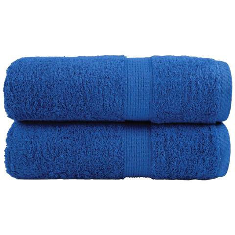 Asciugamani Ospiti Solund 2 Pz Blu 30x50 Cm 600gsm - Foto 1