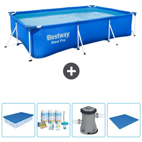 Piscina Fuori Terra - Rettangolo - 300x201x66 Cm - Blu - Include Accessori Coordinati Cb1 - Foto 1