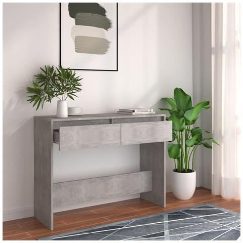 Lusso Casadino -  Tavolo Consolle Grigio Cemento 100x35x76,5 Cm In Truciolato - Foto 8