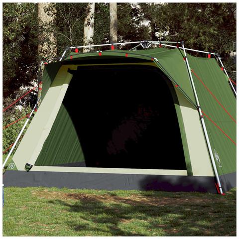 Tenda da Campeggio Cabina 4 Persone Verde a Rilascio Rapido - Foto 1