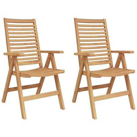 Set di 2 sedie da giardino in legno massello di teak - Foto 1