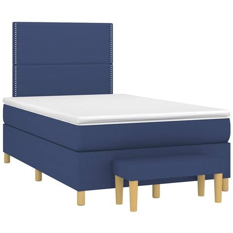 Giroletto a Molle con Materasso Blu 120x190 cm in Tessuto - Foto 1