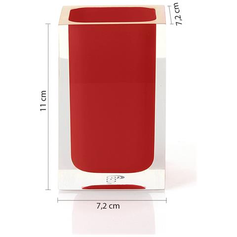 Portaspazzolini D'appoggio In Resina Ra98 Serie Rainbow Rosso - Foto 2