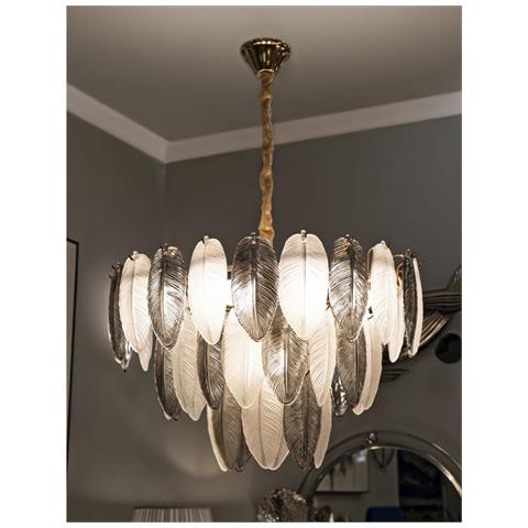 Lampada A Sospensione Mf899 - Grigio - Vetro - 60x60x40 Cm - Foto 8