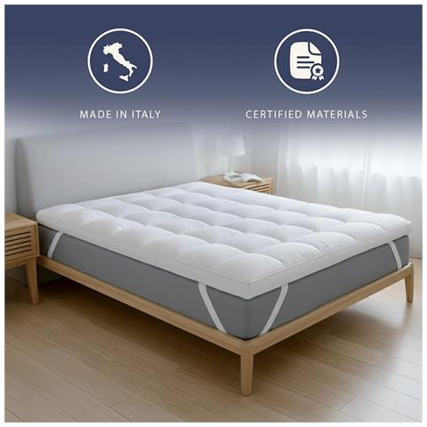 Topper 120x190 Cm Con Imbottitura In Ovatta Da 1000 Gr /m² | Coprimaterasso Extra Comfort Con Camera D'aria Traspirante Incorporata - Foto 6