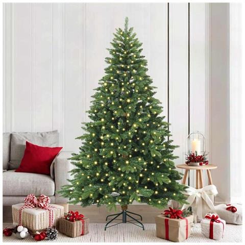 Albero di Natale artificiale con 300 LED Verde 210 cm PE e PVC - Foto 2