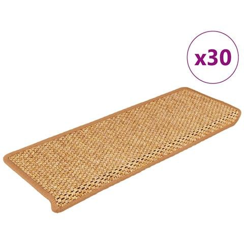 Tappeti Adesivi Scale Aspetto Sisal 30 pz 65x21x4 cm Arancio - Foto 1