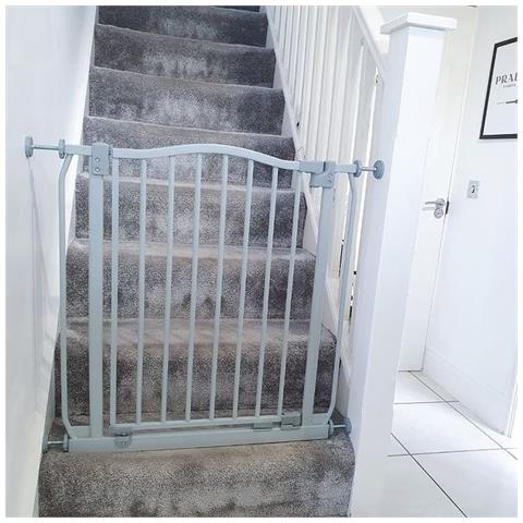 Safetots Cancelletto Di Sicurezza Con Parte Superiore Incurvata, 216cm - 225cm, Grigio Opaco - Foto 4