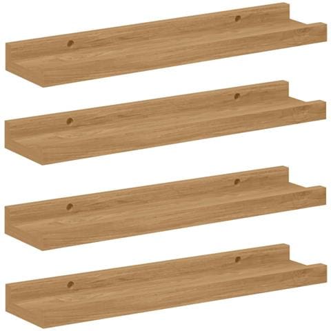 Scaffale da parete con lo scaffale 4 pcs Marrone 40 x 9 x 3 cm - Foto 1