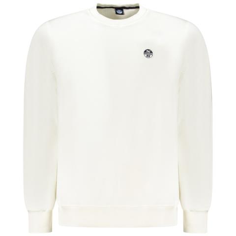 FELPA BIANCA DA UOMO CON CERNIERA - Colore: Bianco, Taglia: 2XL - Foto 1