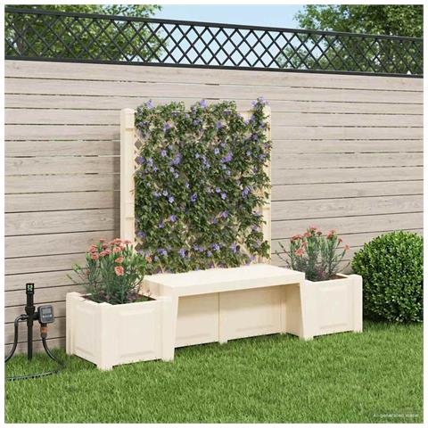 Panchina da Giardino Kopenhagen Bianco 173 x 49 x 135,5 cm PP - Foto 2