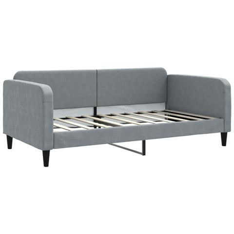 Letto da Giorno Grigio Chiaro 100x190 cm in Tessuto - Foto 1