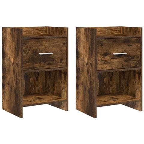 Comodini 2 pcs Rovere Fumo 40 x 30 x 60 cm Legno ingegnerizzato - Foto 1