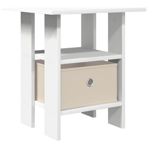 Comodino con cassetto Bianco 41 x 40 x 45 cm Legno multistrato - Foto 1