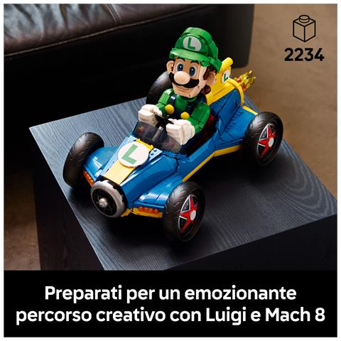 Super Mario 72050 Mario Kart: Luigi e Mach 8, Kit per Adulti con Personaggio Nintendo e Auto, Gadget da Collezione, Regalo per Gamer - Foto 2