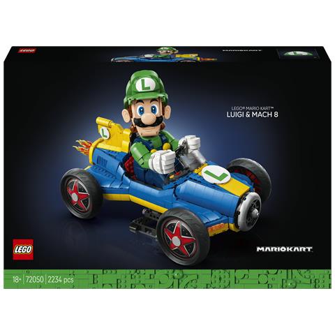 Super Mario 72050 Mario Kart: Luigi e Mach 8, Kit per Adulti con Personaggio Nintendo e Auto, Gadget da Collezione, Regalo per Gamer - Foto 1