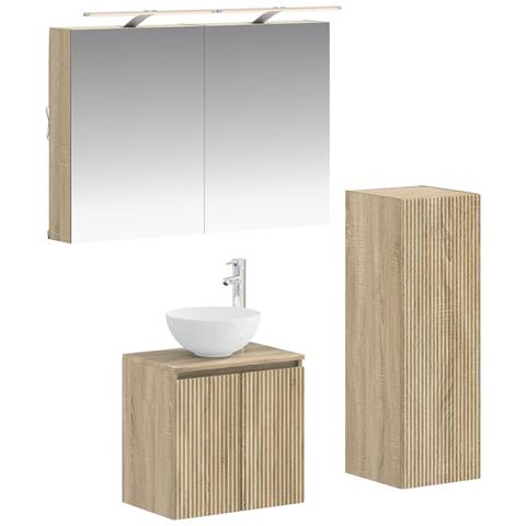 Set di mobili per il bagno 4 pcs Rovere Sonoma - Foto 1