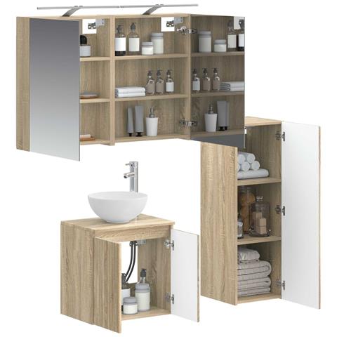 Set di mobili per il bagno 4 pcs Rovere Sonoma - Foto 2
