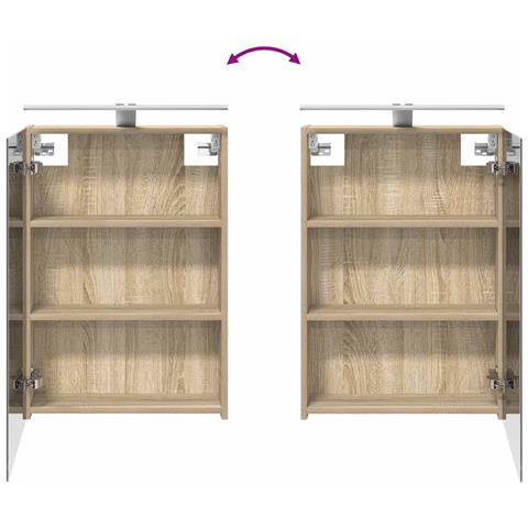 Set di mobili per il bagno 4 pcs Rovere Sonoma - Foto 9