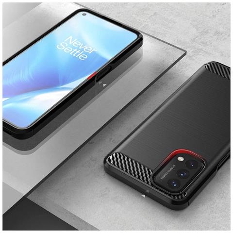 Custodia In Carbonio Flessibile Per Oneplus Nord N200 5g Nera - Foto 1