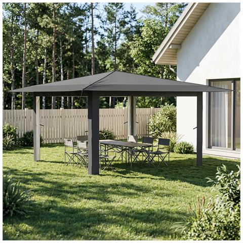 Gazebo senza Parete Laterale 4 x 4 m Grigio chiaro e Antracite - Foto 2