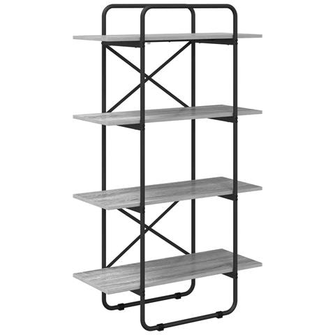 Libreria 4 livelli 80 x 35 x 140 cm PB Sonoma grigio - Foto 1