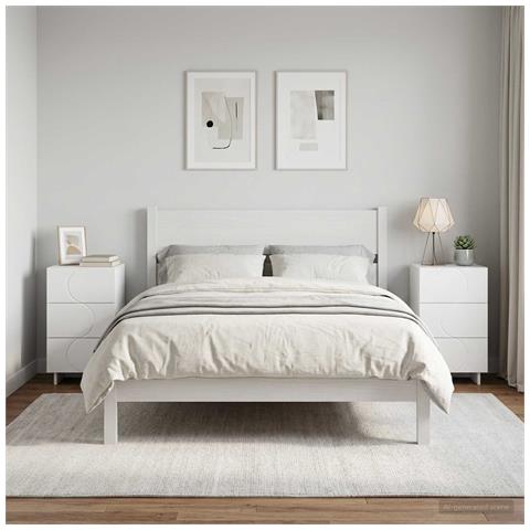 Comodino 2 pz Bianco 33,5 x 34,5 x 60 cm Legno composito - Foto 2