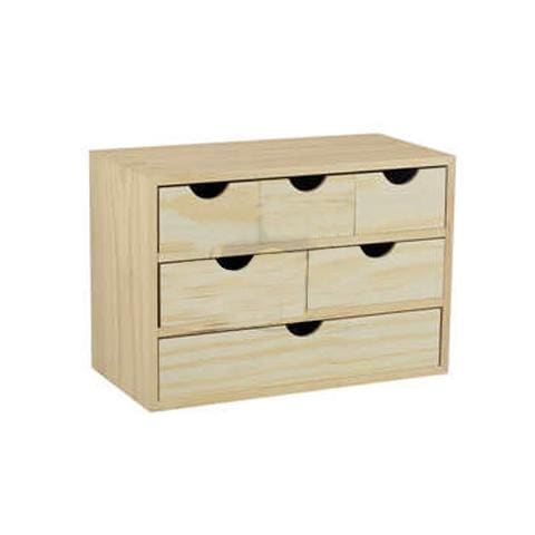 Cassettiera in legno multiuso mobiletto a sei cassetti cm 40x20x28h - Foto 1