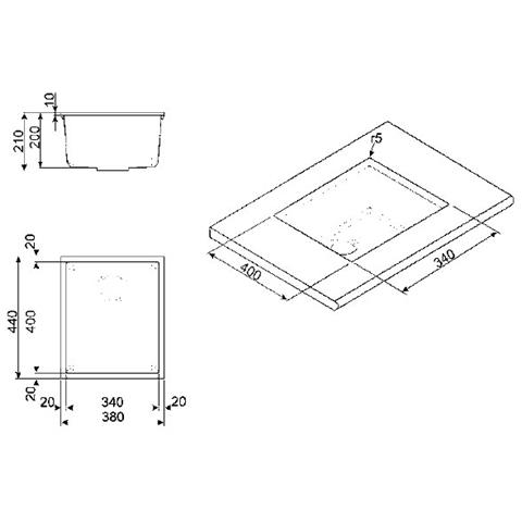Vasca Sottotop VZUM40TT Dimensioni 34 x 40 cm Colore Titanio Serie Quadra - Foto 6