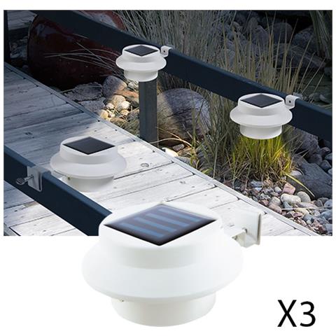 Set 3 Lampade Da Esterno A Led Ad Energia Solare Con Sensore Di Luminosita - Foto 1