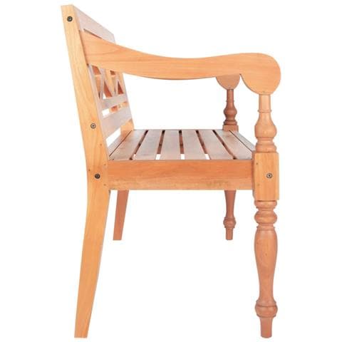 vidXL Panchina Batavia 98 cm Legno Massello di Mogano Marrone Chiaro - Foto 2