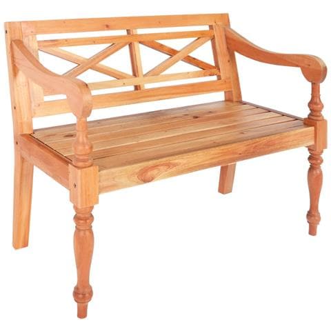 vidXL Panchina Batavia 98 cm Legno Massello di Mogano Marrone Chiaro - Foto 1