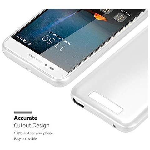 Custodia Compatibile Con Zte Blade A612 In Argento Metallico - Coperchio Protettivo In Silicone Tpu Flessibile - Foto 2