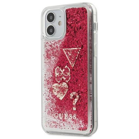 Cover Rigida Per Iphone 12 Mini Con Charms Liquid Glitter Di Guess Trasparente - Foto 6