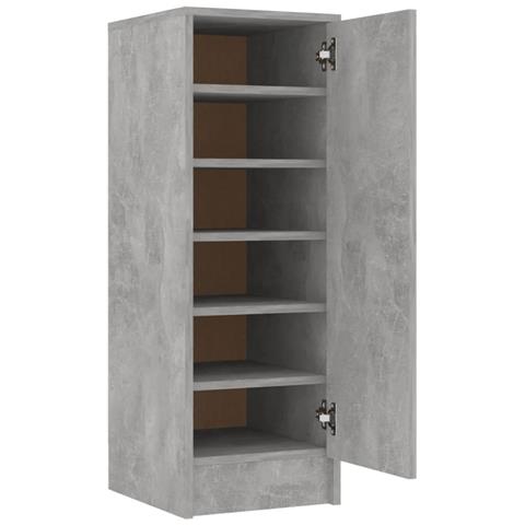 Scarpiera Grigio Cemento 32x35x92 cm in Truciolato - Foto 1