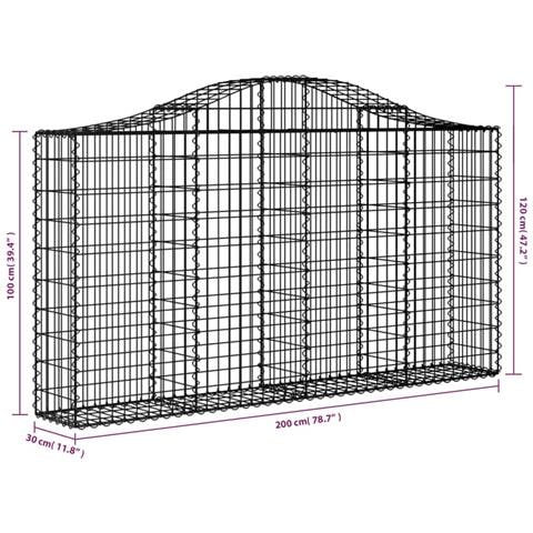 Cesto Gabbione Ad Arco 200x30x100/120 Cm Ferro Zincato - Foto 4