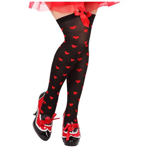 Calze Donna Cuori Nero - Foto 1